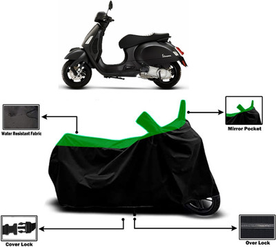 Amexride Two Wheeler Cover for Vespa(Notte 125 BS6, Green)