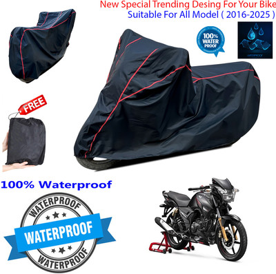OliverX Waterproof Two Wheeler Cover for TVS(Apache 150, Black)