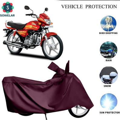 sowelar Waterproof Two Wheeler Cover for Hero(HF Deluxe, Maroon)