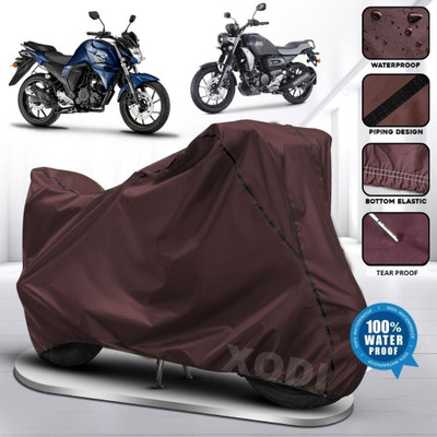 xodi Waterproof Two Wheeler Cover for Yamaha(FZS-FI V3 BS6, Maroon, Black)