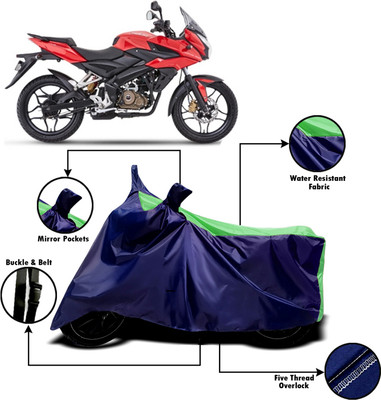 AUCTIMO Two Wheeler Cover for Bajaj(Pulsar AS 150, Multicolor)