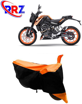 RRZ Waterproof Two Wheeler Cover for KTM(125 Duke, Black, Orange)