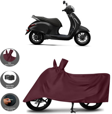 WMIZEXA Waterproof Two Wheeler Cover for Bajaj(Chetak, Maroon)