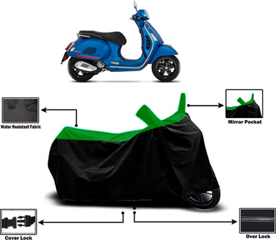 Amexride Two Wheeler Cover for Vespa(GTS Super 300 BS6, Green)