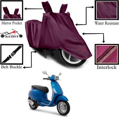 AASHTIK MART Two Wheeler Cover for Piaggio(Elegante 150, Maroon)