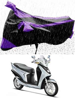 MMSSTAR Waterproof Two Wheeler Cover for Hero(Leap Hybrid SES, Purple, Black)