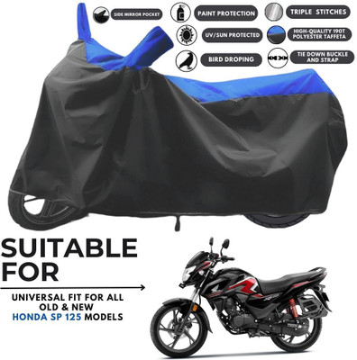 ZAQE Two Wheeler Cover for Honda(SP125, Black, Blue)