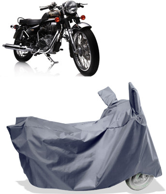 Amexride Two Wheeler Cover for Royal Enfield(Electra Delux, Grey)