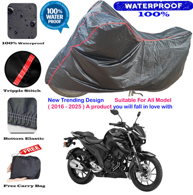 AutoGalaxy Waterproof Two Wheeler Cover for Yamaha(FZ 25, Black, Red)