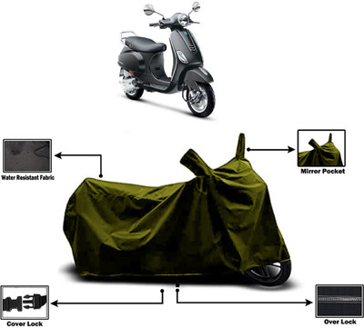 Amexride Two Wheeler Cover for Vespa(Vespa VXL 125, Green)