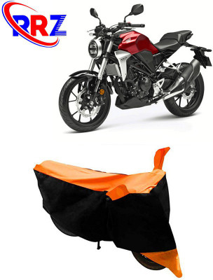 RRZ Waterproof Two Wheeler Cover for Honda(CB300R, Black, Orange)