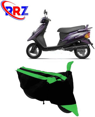 RRZ Waterproof Two Wheeler Cover for TVS(Teenz, Black, Green)