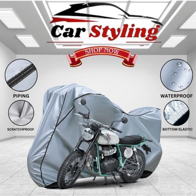 Car Styling Waterproof Two Wheeler Cover for Royal Enfield(650GT BS6, Silver, Black)