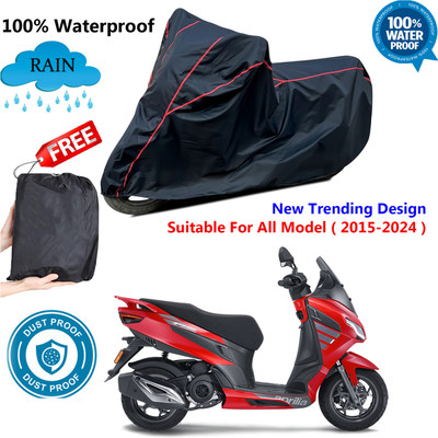 AutoGalaxy Waterproof Two Wheeler Cover for Aprilia(SXR 160 BS6, Black, Red)
