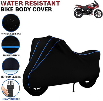 BigFly Waterproof Two Wheeler Cover for Bajaj(Pulsar 220F, Black, Blue)
