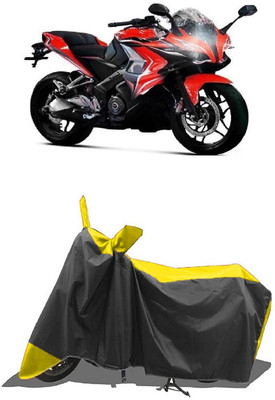 SUGASHRI Waterproof Two Wheeler Cover for Bajaj(Pulsar 200, Yellow, Black)