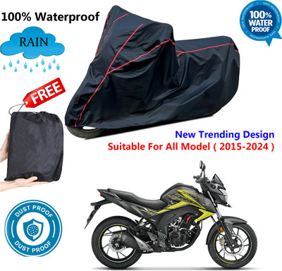 AutoGalaxy Waterproof Two Wheeler Cover for Honda(CB Hornet 160, Black, Red)