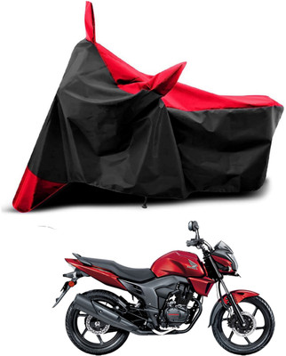 KEDIT Two Wheeler Cover for Honda(Unicorn Dazzler, Red, Black)