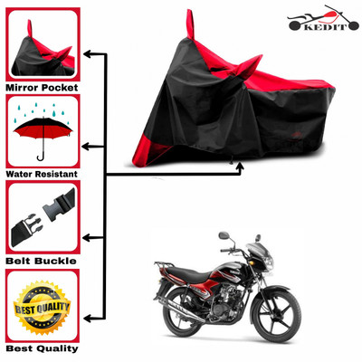 KEDIT Two Wheeler Cover for Yamaha(YBR 110, Red, Black)