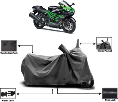 Amexride Two Wheeler Cover for Kawasaki(Ninja ZX 14R BS6, Grey)