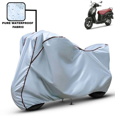 Delphinium Waterproof Two Wheeler Cover for Suzuki(New Access 125, Silver, Black)