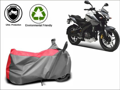MMSSTAR Waterproof Two Wheeler Cover for Bajaj(Pulsar 200 NS DTS-i, Red, Grey)