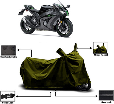Amexride Two Wheeler Cover for Kawasaki(Ninja ZX-10R SE BS6, Green)