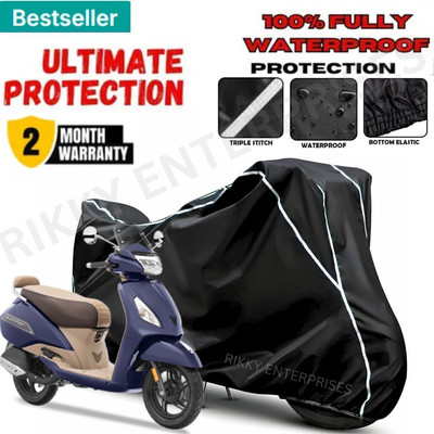 Shiv Kanha Waterproof Two Wheeler Cover for TVS(Jupiter 125, Black)