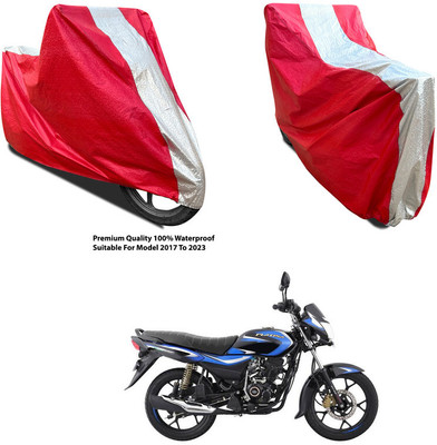 AutoGalaxy Waterproof Two Wheeler Cover for Bajaj(Platina 110, Silver, Red)