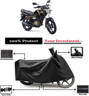 Amexride Two Wheeler Cover for TVS(Victor Premium BS6, Black)