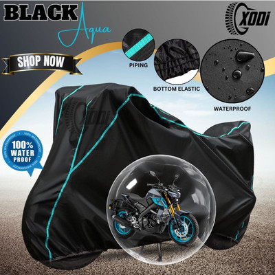 xodi Waterproof Two Wheeler Cover for Yamaha(MT 15 New BS6, Black, Blue)