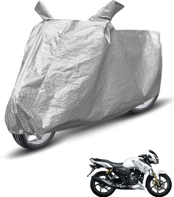 Auto Hub Waterproof Two Wheeler Cover for TVS(Apache RTR 180, Silver)
