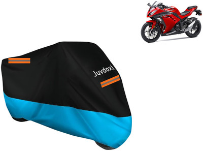 Juvdoxj Waterproof Two Wheeler Cover for Kawasaki(Ninja 300, Blue)