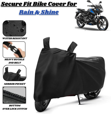 Delphinium Waterproof Two Wheeler Cover for Bajaj(Pulsar 125, Black)