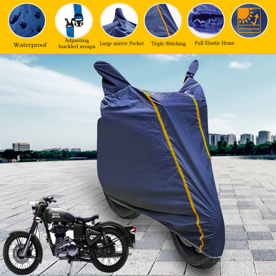GARREGE Waterproof Two Wheeler Cover for Royal Enfield(Classic 350 Signals, Blue)