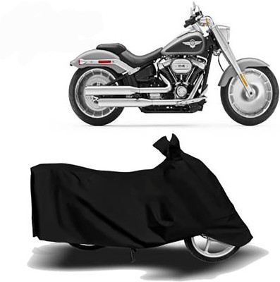 Mdstar Waterproof Two Wheeler Cover for Harley Davidson(Fat Boy, Black)