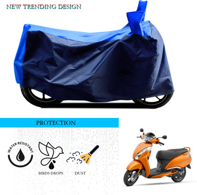 GOSHIV-car and bike accessories Waterproof Two Wheeler Cover for TVS(Jupiter 125, Black, Blue)