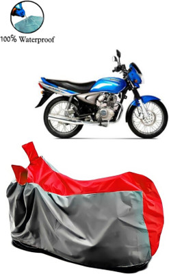 Autofly Waterproof Two Wheeler Cover for Bajaj(Wind 125, Grey, Red)