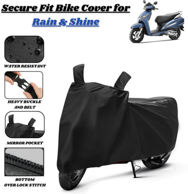 Delphinium Waterproof Two Wheeler Cover for Honda(Activa 125, Black)