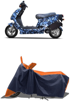 SUGASHRI Waterproof Two Wheeler Cover for Hero(Electric AXLHE-20 BS6, Orange, Blue)