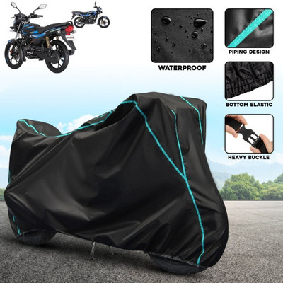 xodi Waterproof Two Wheeler Cover for Bajaj(Platina 100 DTS-i, Black, Blue)