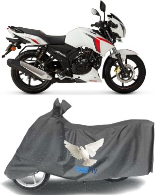 Big fly Waterproof Two Wheeler Cover for TVS, Universal For Bike(Apache RTR 160 4V, Grey)