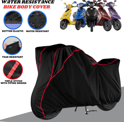 SRP PRODUCT Waterproof Two Wheeler Cover for TVS(Pep Plus, Black, Red)