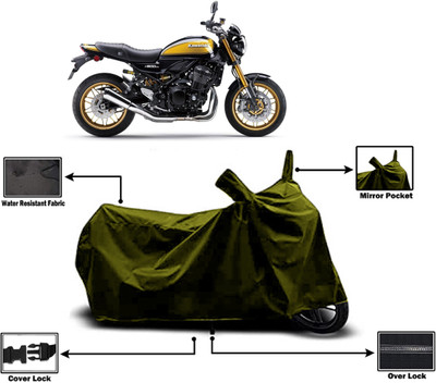 Amexride Two Wheeler Cover for Kawasaki(Z900RS BS6, Green)