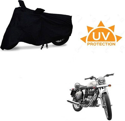 MMSSTAR Waterproof Two Wheeler Cover for Royal Enfield(Bullet 350, Black)