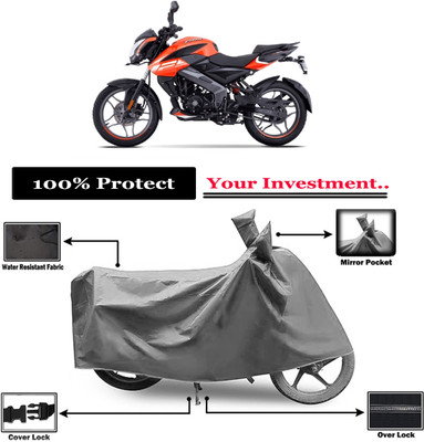 Amexride Two Wheeler Cover for Bajaj(Pulsar NS125, Grey)