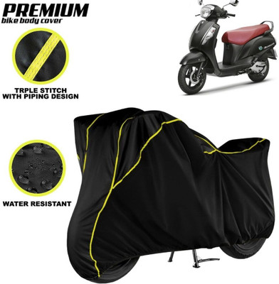 kerwa Waterproof Two Wheeler Cover for Suzuki(New Access 125, Black, Yellow)