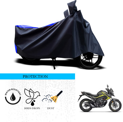 ANTHUB Waterproof Two Wheeler Cover for Honda(CB Hornet 160R, Black, Blue)