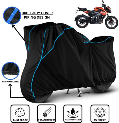 LE PRA Waterproof Two Wheeler Cover for Bajaj(Pulsar NS125, Black, Blue)