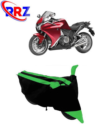 RRZ Waterproof Two Wheeler Cover for Honda(VFR 1200F, Black, Green)